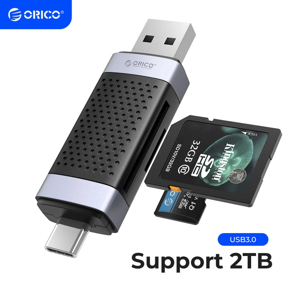 ORICO Type C USB3.0 Card Reader Memory Portable Smart Card Reader to SDXC, SDHC, MMC Memory Card Adapter PC Laptop Accessories