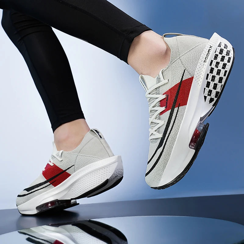 Men Women sneakers four seasons mesh breathable light Thick sole outdoor casual racing running shoes couples speed sports shoes