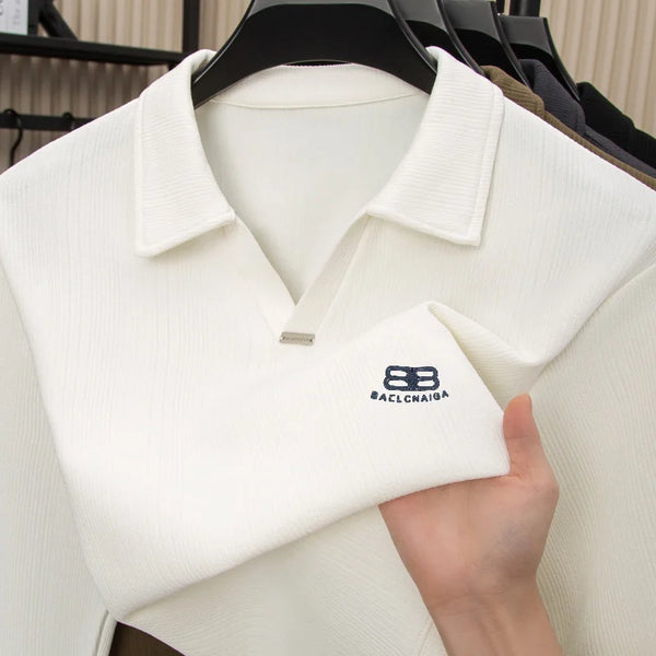 Original Spring New Man Long-Sleeved T-Shirt Seagull Neck Letter Print British Style Hot Sales Long Sleeves Casual Mens Clothing