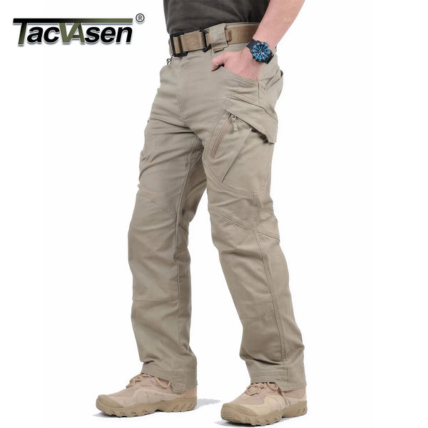 TACVASEN Mens IX9 City Work Cargo Pants Multi Pockets Ripstop Stretch Casual Trousers Outdoor Lightweight Training Hiking Pants
