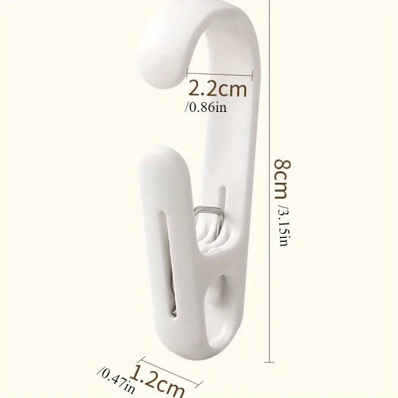 10pcs Multifunctional Clip Kitchen Storage Hook Curtain Clip Cosmetic Hanging Plastic Clip Home Storage Hook Wall Hook,bathroom