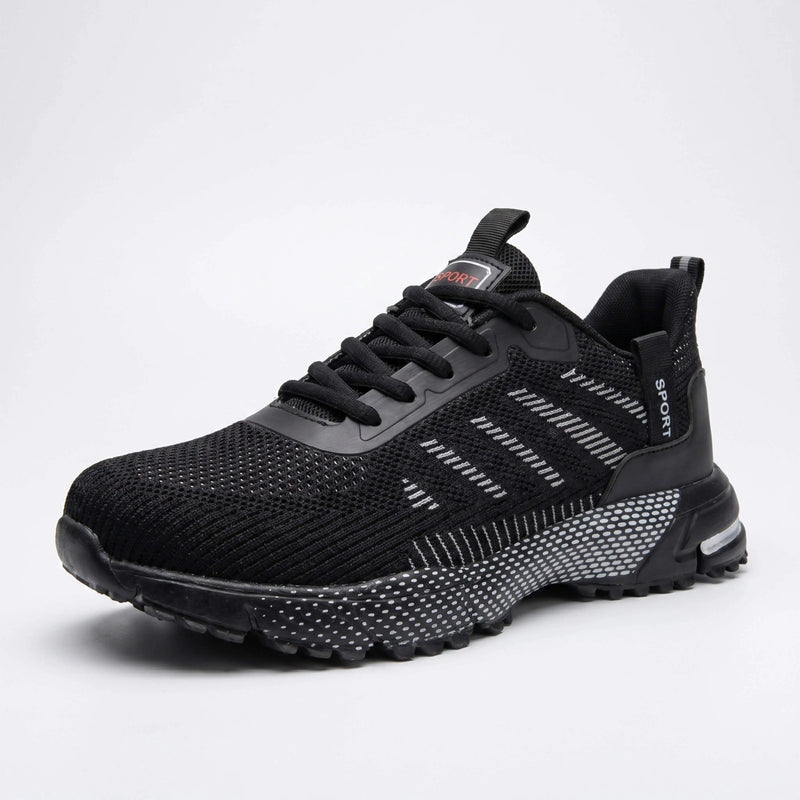 Men Sports Shoes Fashion Lace Up Mesh Breathable Versatile Running Shoes New Thick Soled Anti Slip Wear-resistant Hiking Shoes
