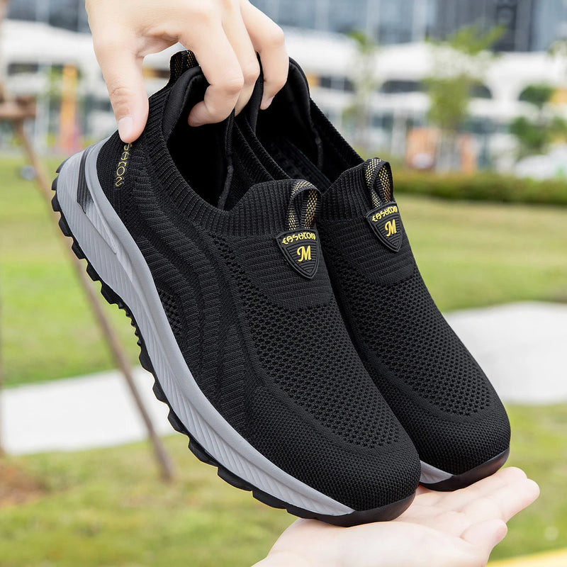 Slip on Walking Shoes for Men Women Breathable Mesh Sneakers Lightweight Non-Slip Casual Athletic Sports Shoes for Elderly