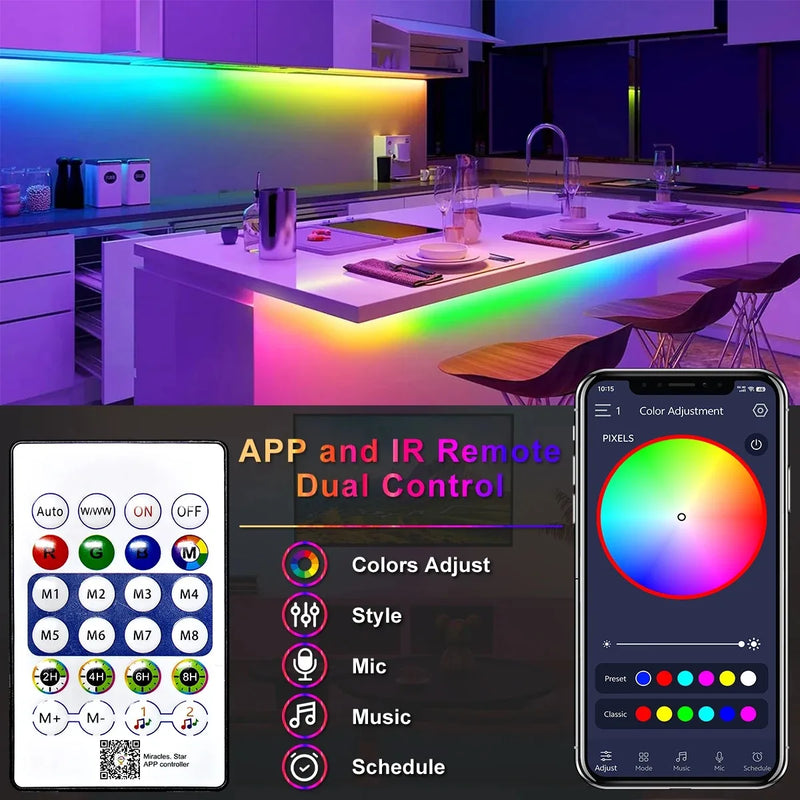 ភ្លើង LED RGBIC Neon Strip ទំហំ 1-10 ម៉ែត្រ អាចប្រើប្រាស់ជាមួយ APP Bluetooth ដើម្បីបញ្ជាភ្លើងបាន អាចបន្ថយពន្លឺបាន អាចធ្វើសមកាលកម្មតន្ត្រីជាមួយ 5V Neon Strip សម្រាប់បន្ទប់លេងហ្គេម និងការតុបតែងខាងក្រៅផ្ទះ