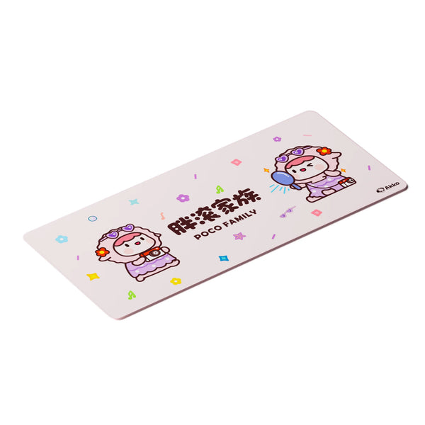 Akko Cute Animal Theme Keyboard Mouse Pad 900X400mm Large Anti-Slip Rubber Gaming MousePad Thick Seam Edge for Office and Gaming