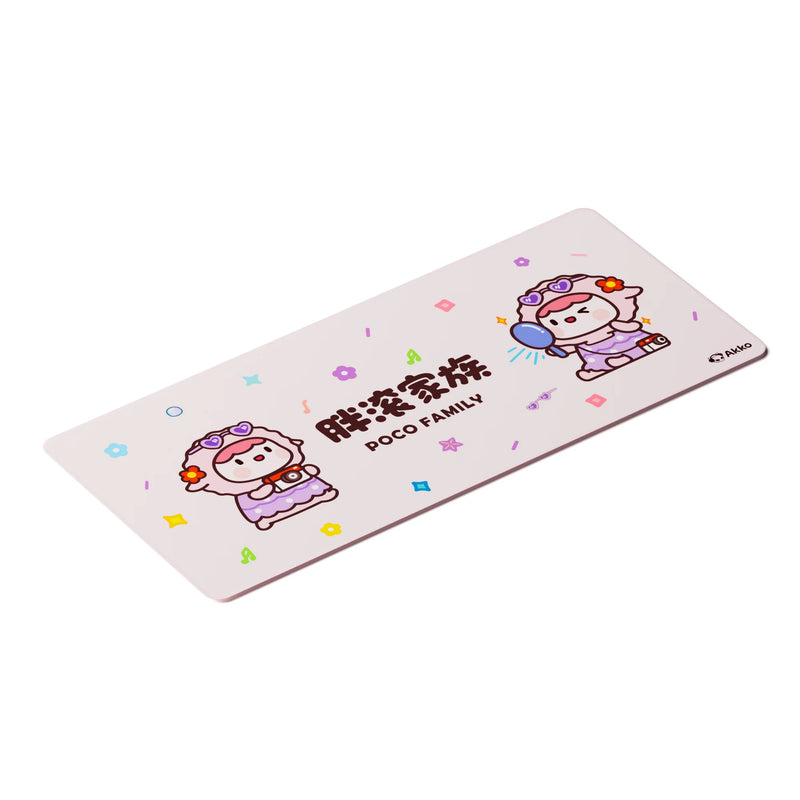 Akko Cute Animal Theme Keyboard Mouse Pad 900X400mm Large Anti-Slip Rubber Gaming MousePad Thick Seam Edge for Office and Gaming