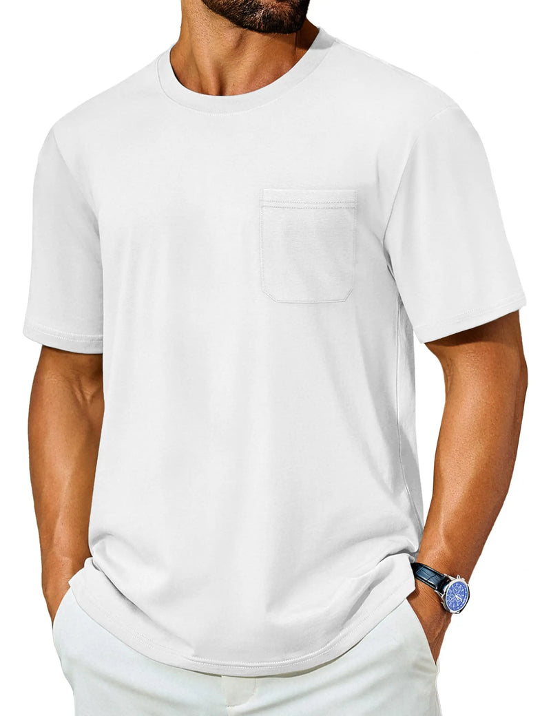 TACVASEN Men's Quick Dry T-Shirt UV Protection Short Sleeve Summer Tee With Pocket Breathable  Hiking Fishing Performance Top