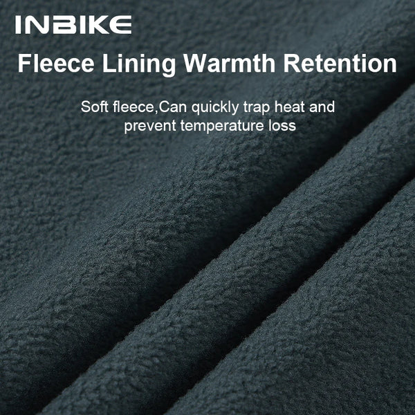 INBIKEThermal Softshell Jacket Men Winter Windproof Fleece Cycling Jersey Long Sleeve for Road Bike MTB Outdoor Cycling Clothing