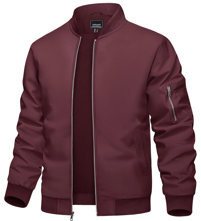 TACVASEN Men's Lightweight Windbreaker Bike Jacket Spring Autumn Casual Zip Up Coat With Pockets Fashion Streetwear Outerwear