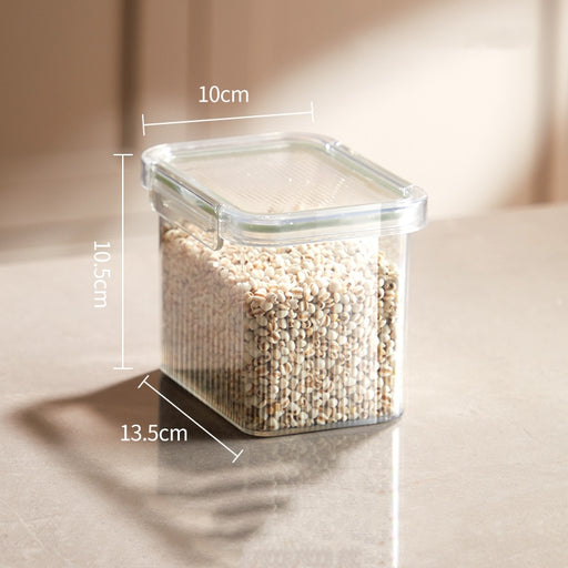 Food Storage Container Refrigerator Noodle Multigrain Storage Tank Transparent Airtight Can 3 Different Capacity Bottle With Lid Green M
