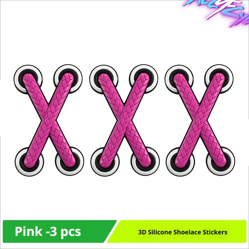 SEAMETAL 1/3pcs Universal Car Motorcycle Decals PVC Funny Cross Shoelaces Adhesive Decorative Stickers for Car Styling Accessory