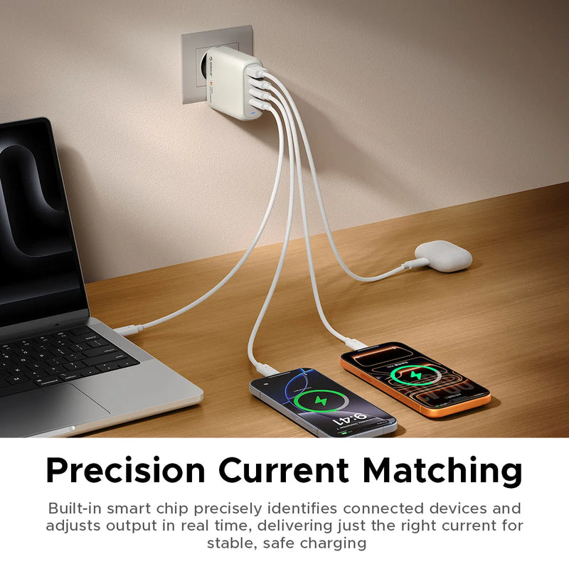 ORICO 100W GaN Charger USB C Charger QC4.0 3.0 Quick Charge For Macbook Laptop Tablet PD Fast Charger For iPhone 18 17 16 Pro