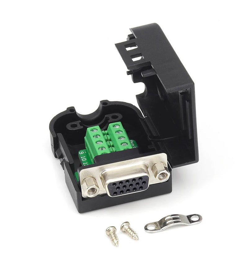DB15 Solder-free VGA Connector Male Female HDB15-pin Plug Industrial Grade VGA 15 Pin 3+9 Computer Monitor Projector Connector