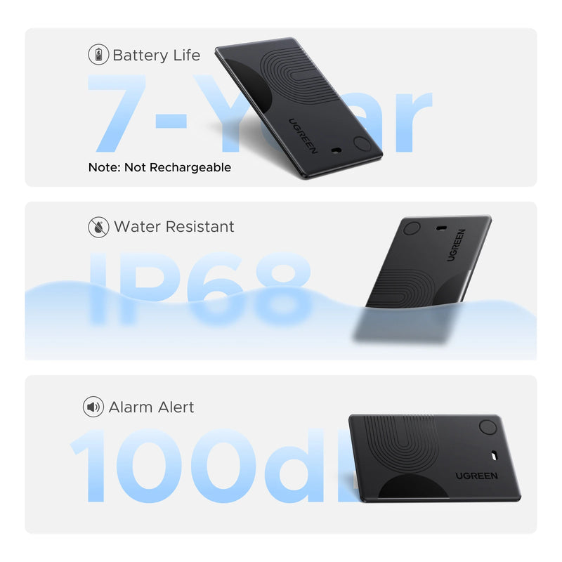 UGREEN Finder Slim 2 Global Tracker for Apple Find My, Official Certification, 7-Year Battery, Non-Rechargeable,Smart Tag