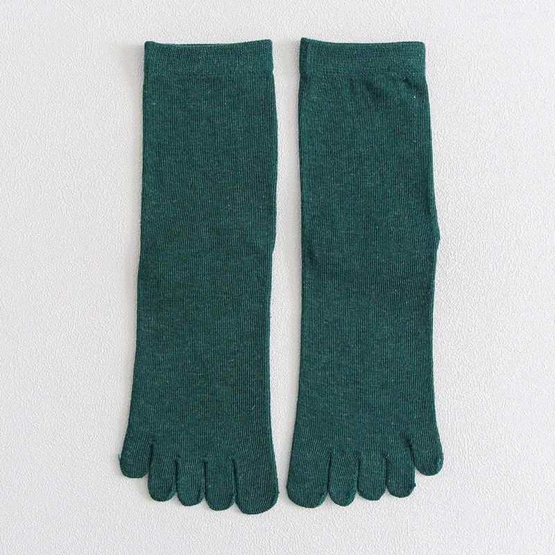 WRELS 1/2/3 Pairs Running 5 Finger Socks Moisture Wicking Toe Socks Women Anti‑Blister Breathable Hiking Athletic Crew Socks