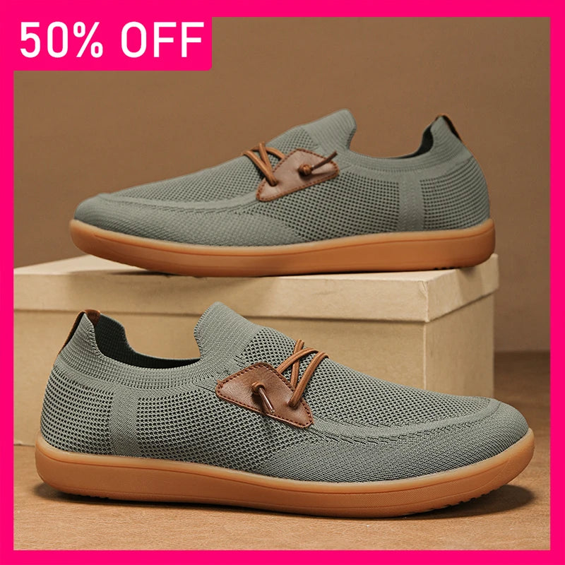 Men Casual Shoes Slip on Breathable Lightweight Mesh Daily Commute Summer Walking Shoes 2026 New Comfortable Flat Tennis Shoes