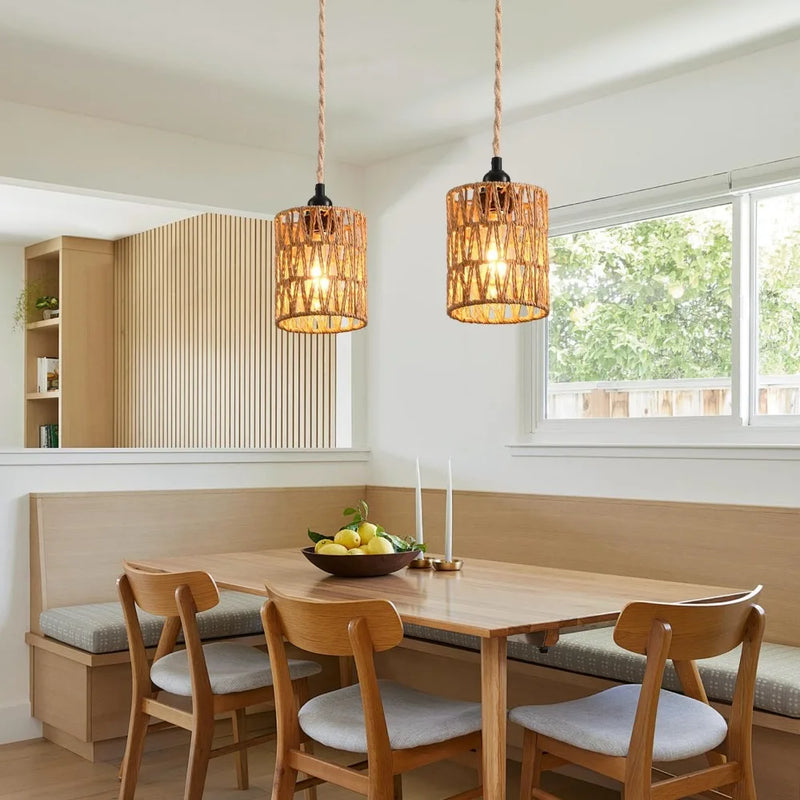 Boho Classic Ceiling Chandelier Lamp Rustic Pendant Light Plug in With Wire E27 for Bedside Restaurant Balcony Corridor Indoor