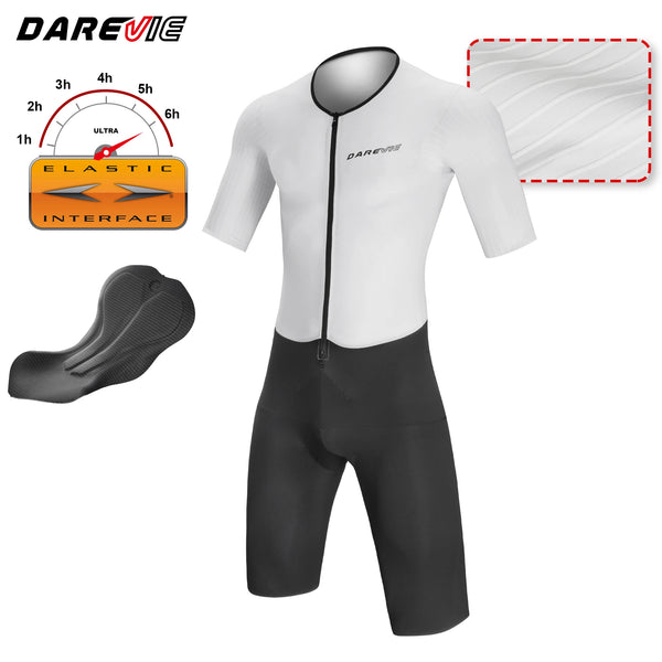 ឈុតជិះកង់ DAREVIE ឈុតជិះកង់ Aero ល្បឿនលឿន ស្ងួតរហ័ស កម្រិតខ្ពស់ ស្រូបសំណើម 7CM ប្រឆាំងនឹងការរអិល សម្លៀកបំពាក់ជិះកង់បុរស