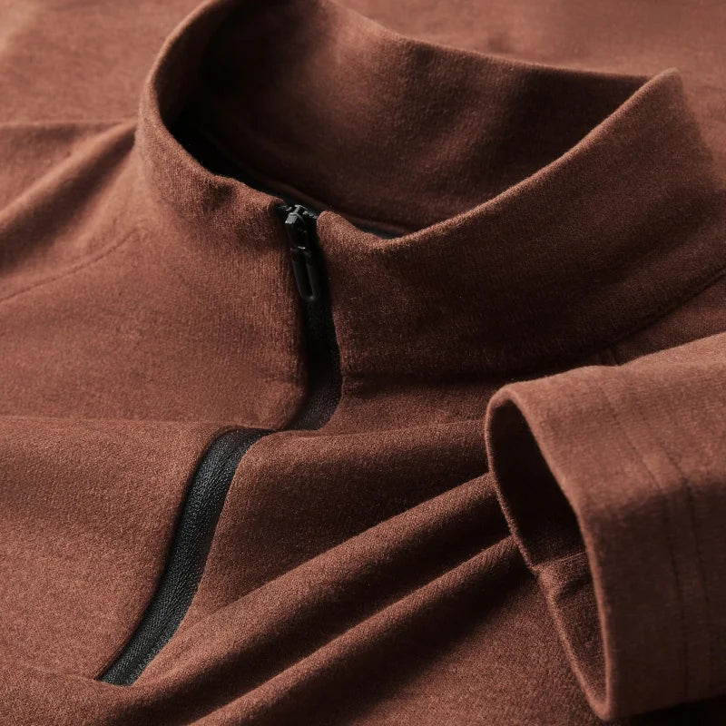 Men's Long-sleeve T-shirt, 2.5% Wool Blend Fabric, Soft and Warm, Ideal for Jogging, Running, and Smart Casual Wear