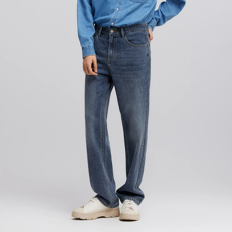 Semir Loose Pants Retro Men 2025 Spring Straight Denim Basic Casual Trousers Long Cut Comfortable Relaxed Style