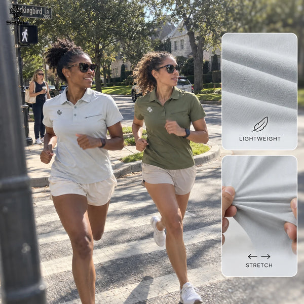 SBWL Woman's high quality outdoor golf equestrian sports POLO shirt Fashion business leisure light luxury POLO short sleeve tops