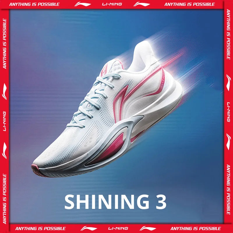 ស្បែកជើងបាល់បោះបុរស Li-Ning SHINING 3 Professional BOOM Cushion ទម្ងន់ស្រាល មានខ្យល់ចេញចូលបានល្អ ស្បែកជើងកីឡាប្រកួតប្រជែង LiNing ABAW007