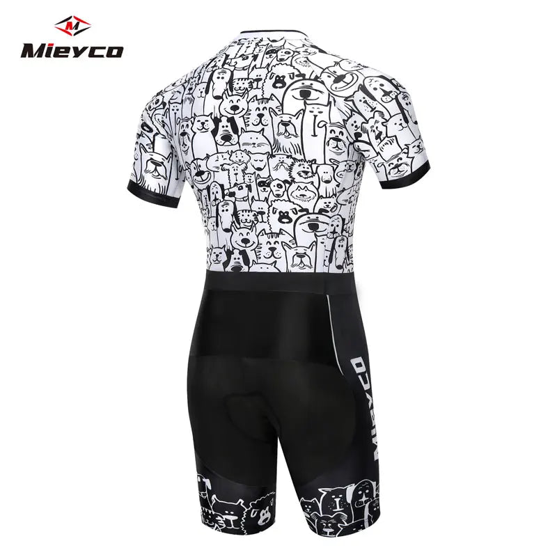 Men & Women Short Sleeve Triathlon Suit Custom Road Cycling Skinsuit Bicycle Trisuit for Racing Running Sport Apparel