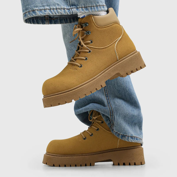 Men's boots four seasons new retro casual boots fashion light breathable soft-sole non-slip comfort outdoor walking work boots