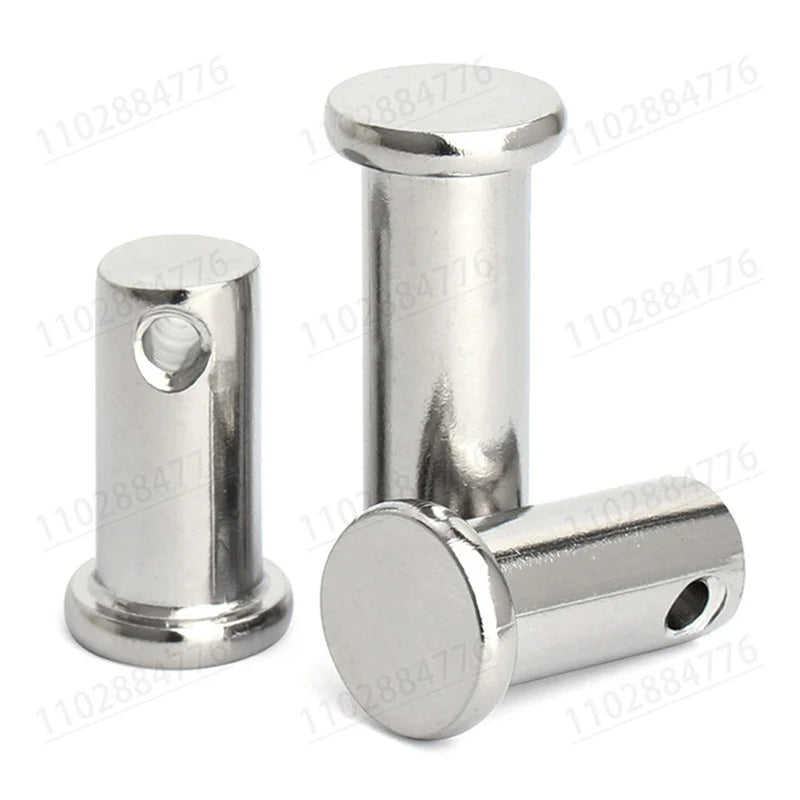304 Stainless Steel with Hole Pin Shaft Cotter Pin Set Flat Head Cylindrical Pin Plug Pin Positioning Pin M3 M4 M5 M6 M8 M10