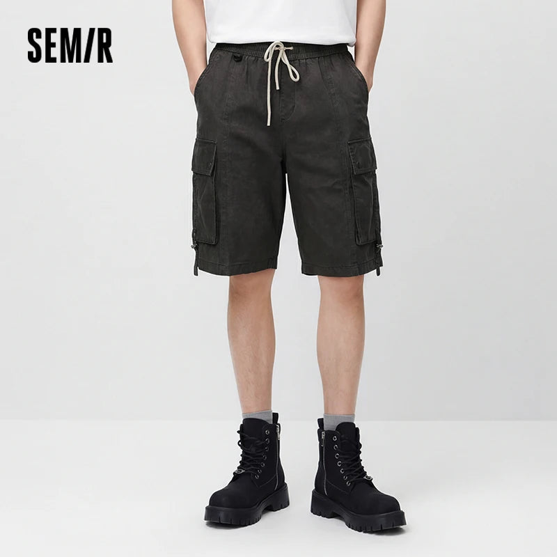 Semir Mens Shorts 2026 Retro Outdoor Workwear Extra Loose Knee Length Casual Trendy Streetwear Soft