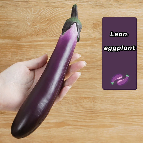 1PCS Pu ក្លែងធ្វើ Cuke ត្រសក់ Eggplant គំរូសិប្បនិម្មិតការតុបតែងផ្ទះបាយ Props បន្លែស្នោ