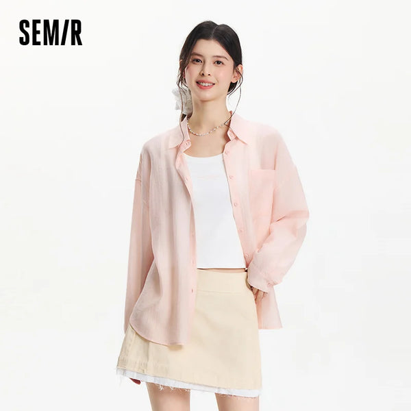 អាវស្ត្រី Semir ឆ្នាំ ២០២៦ ឈុតពីរដុំរលុង សាមញ្ញ ទាន់សម័យ ទន់ មានផាសុកភាព ពាក់ប្រចាំថ្ងៃ