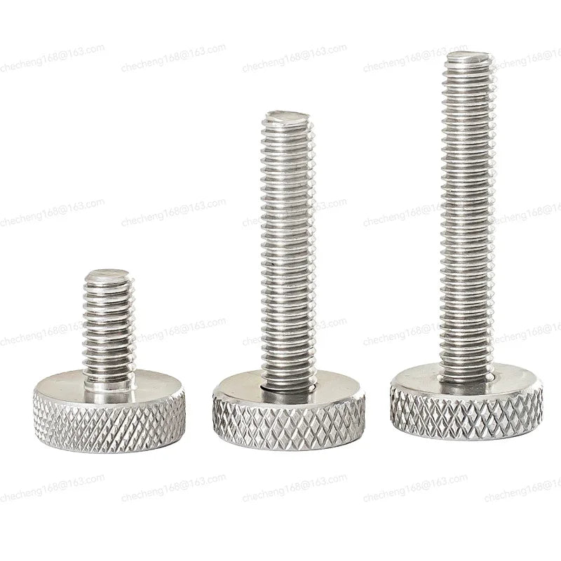 M3 M4 M5 M6 M8 M10 GB835 304 Stainless Steel Knurl Flat Round Head Hand Tighten Curtain Wall Glass Thumb Screw Bolt DIN653