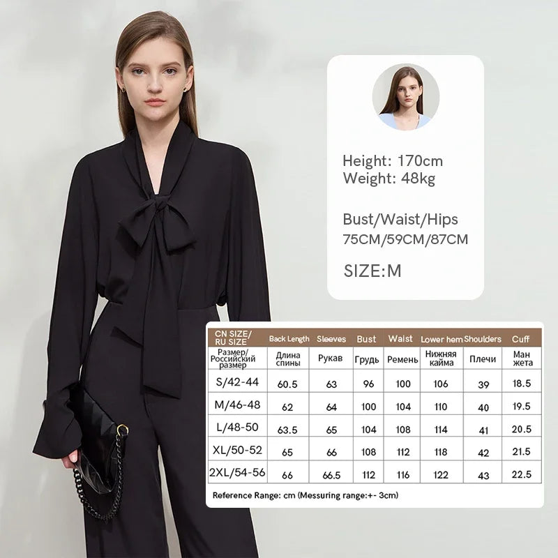 AMII Minimalist Women's Chiffon Blouse 2026 Autumn New Elegant Premium French Lace-up Commuter Basic Loose Shirt Tops 12541048