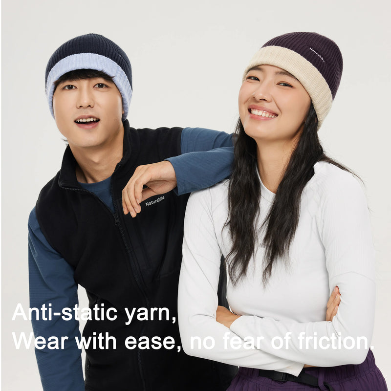 Naturehike Turned-Up Wool Knitted Hat Warm Winter Outdoor Unisex Anti-static Breathable Moisture-Wicking Windproof Skiing Hat