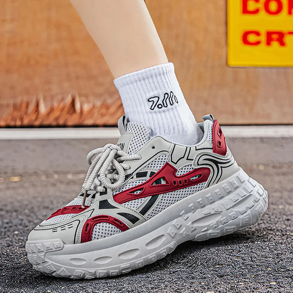 Chunky sneakers four seasons mesh breathable casual outdoor running fashion students speed light soft sole non slip sports shoes