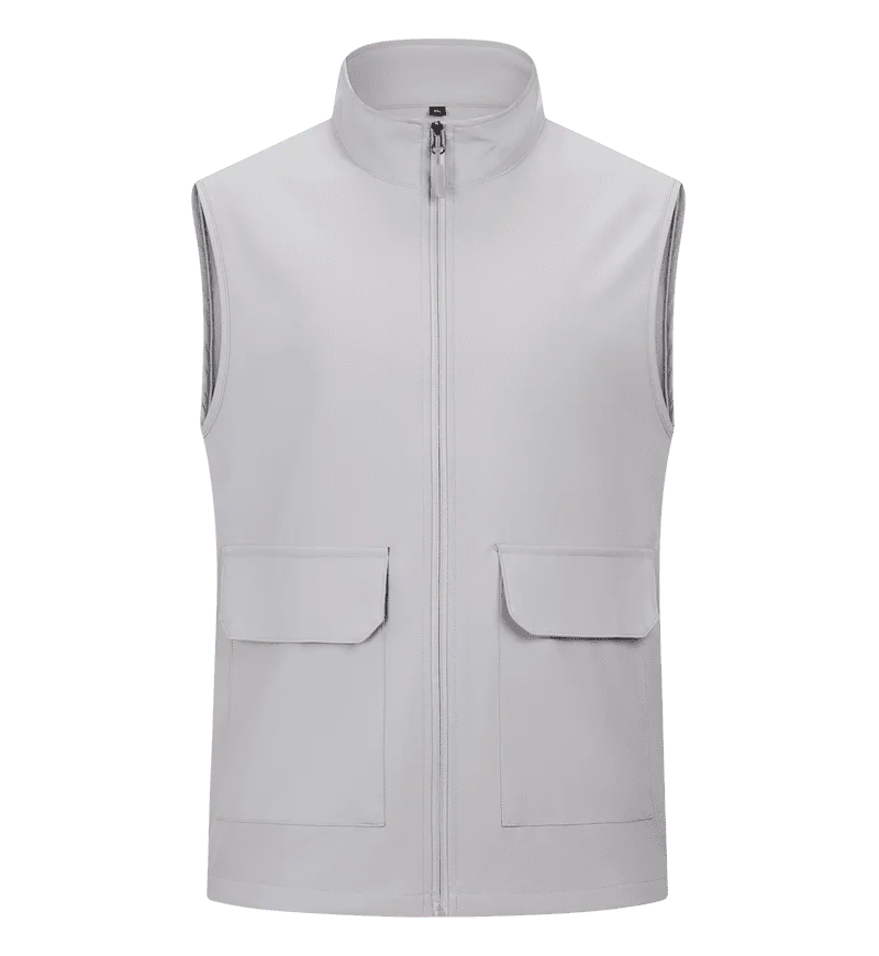 Spring Autumn high-end soft-shell stand-up collar jacket work uniform with logo, 4S store large pocket workwear vest
