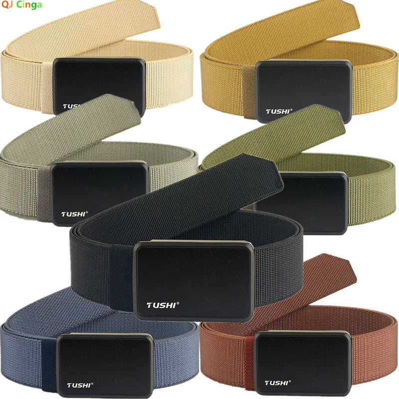 2026 New Aluminum Alloy Buckle Tactical Belt Elastic Material Woven Belts Stylish Casual Girdle for Young Men