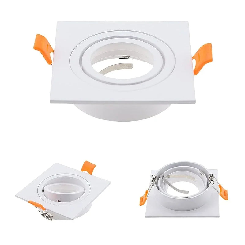 JOYINLED 2/10PCS Black White LED Spotlights Frame Square Fixture Holders Adjustable Downlight Cutout 70mm for MR16 GU10 Bulb