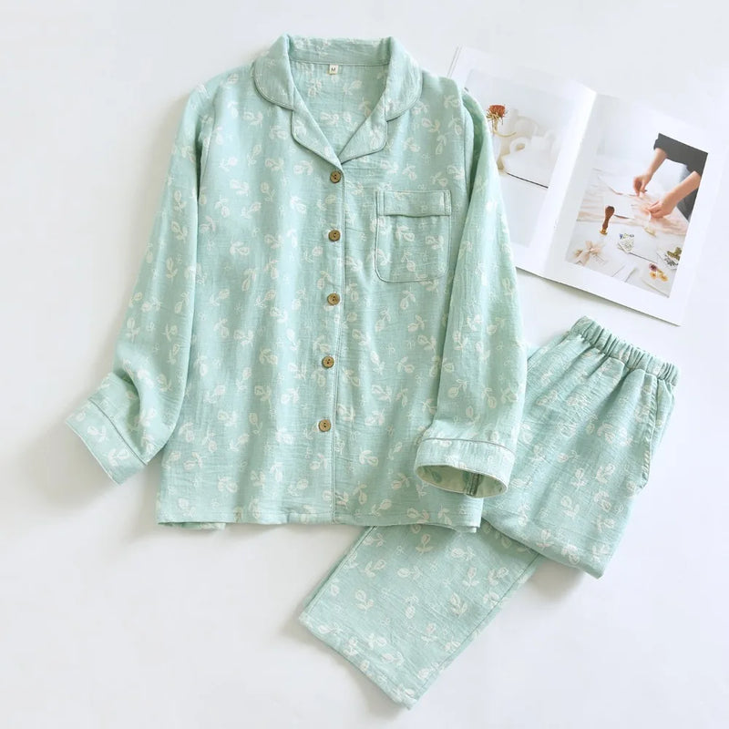 Comfort for Homewear Floral Sleepwear Women Pajama Home Wear Women's Sleeping Clothes Spring Autumn Long Sleeve Loungewear Suit