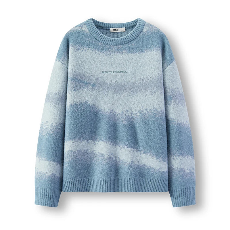 Semir Men Knit Sweater Letter Embroidery Loose Fit Crew Neck Traditional Style 2026 New Winter Daily Wear Urban Casual Style