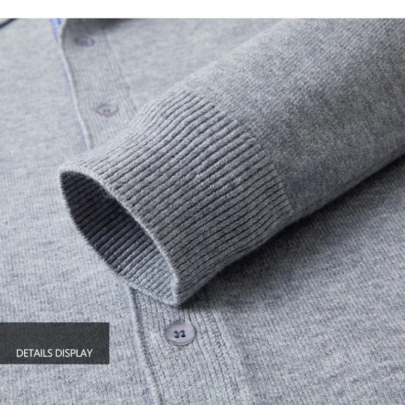Men's Casual Cardigan Sweater - Button Front Design, Soft Knit Fabric for Daily Office Wear, 6 Colors Available
