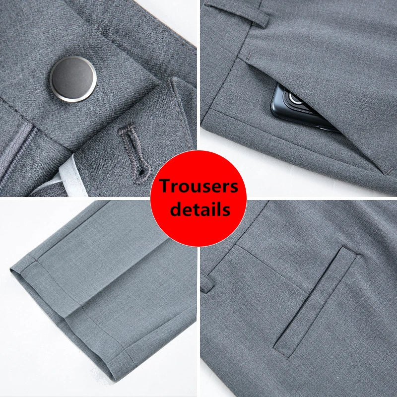2026 New Women's Suit Pants, Black Gray Khaki Pantalones Spring Female Slim Trousers, Asian Size 26 27 28 29 30 31 32 33