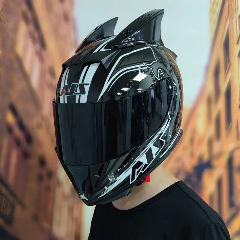 AIS Motorcycle Helmet cool Modular Moto Helmet With Inner Sun Visor Safety Double Lens Racing Full Face the Helmet Moto Helmet