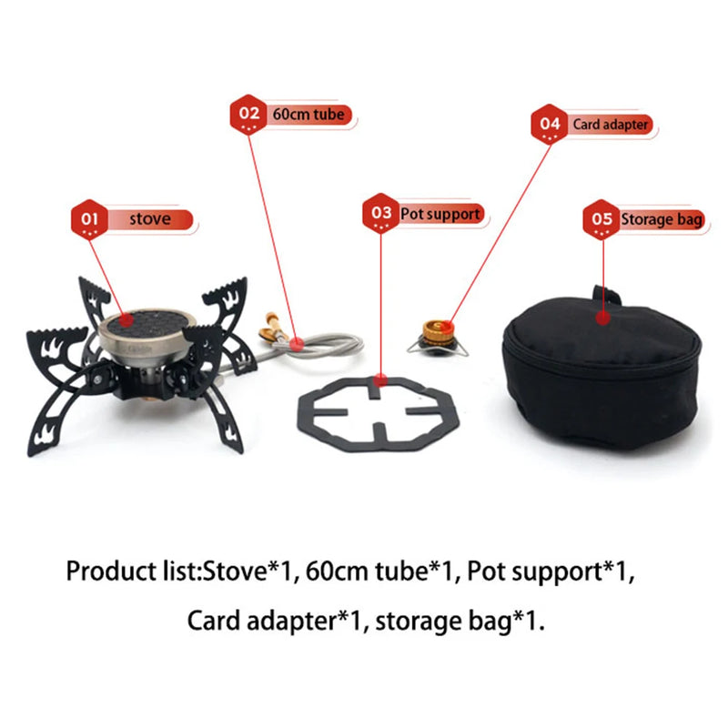 2025 New 4200W Foldable Camping Cooker Burners Wind Resistant Flame Stability Compacts Portable Design for Outdoor Cooking