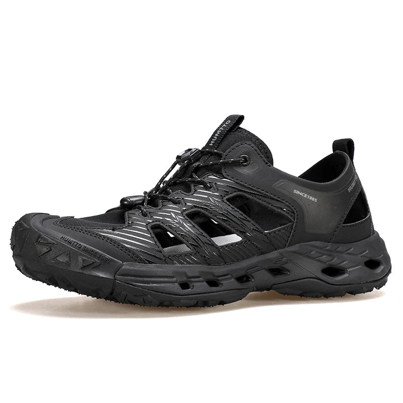 HUMTTO Barefoot Shoes Mens Summer Hiking Shoes for Men Breathable Quick Drying Outdoor Sneakers Trekking Black Beach Sandals Man