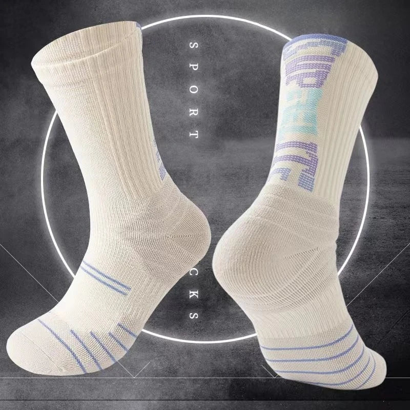 WRELS 1/2/3 Pairs Crew Athletic Socks Thick Cushioned Socks Men Women Moisture Wicking Breathable Casual Hiking Workout Socks