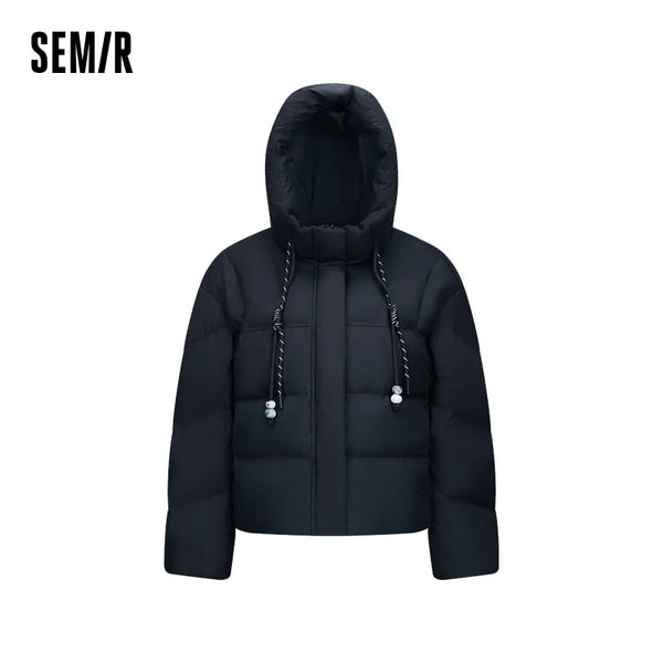 អាវក្រៅ Semir សម្រាប់នារី ៨០ ភាគរយ មានក្រណាត់គ្រប រចនាបែបសាមញ្ញ អាវក្រៅឆ្នាំ ២០២៦ ថ្មីសម្រាប់ពាក់ប្រចាំថ្ងៃ រដូវរងា សមល្មម ស្រួលពាក់