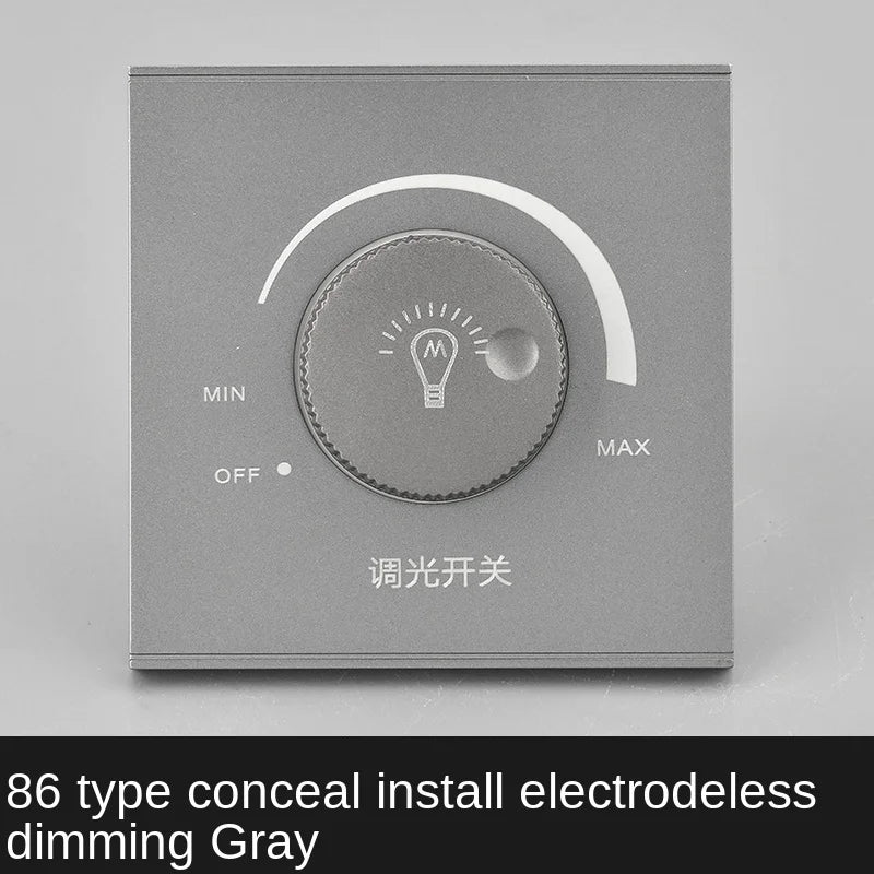 DepoGuye Wall-mounted LED dimmer on/off switch, dimming 15-300W, AC 220V-250V rotary dimmer switch, For dimmable LED lamps