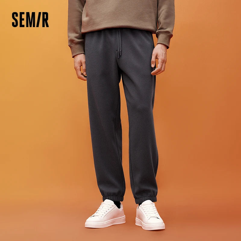 Semir Men Casual Pants Fleece Lined Loose Fit Tapered Leg Commuter Style Versatile 2026 New Winter Daily Wear Everyday Wardrobe